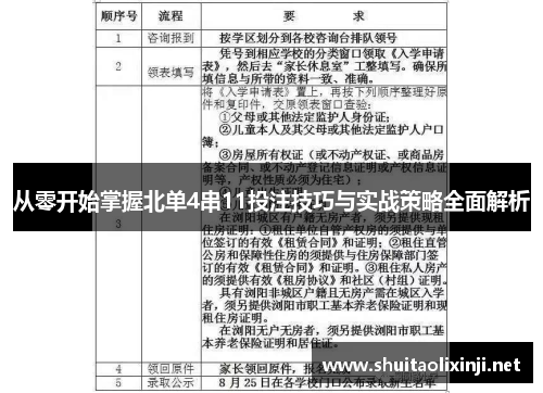 从零开始掌握北单4串11投注技巧与实战策略全面解析 从零开始掌握北单4串11投注技巧与实战策略全面解析